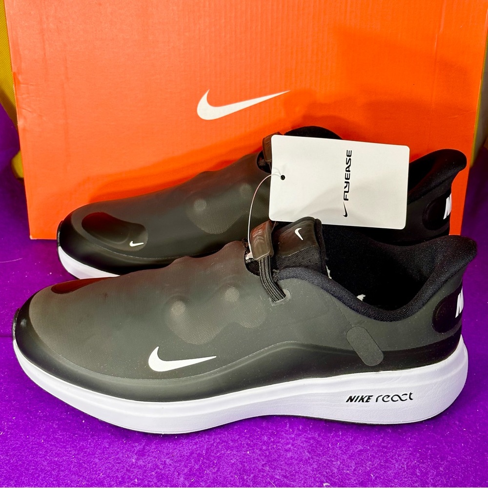Nike React Ace Tour Flyease Golf Shoes Black White Smoke Woman's 10 CW3096 001